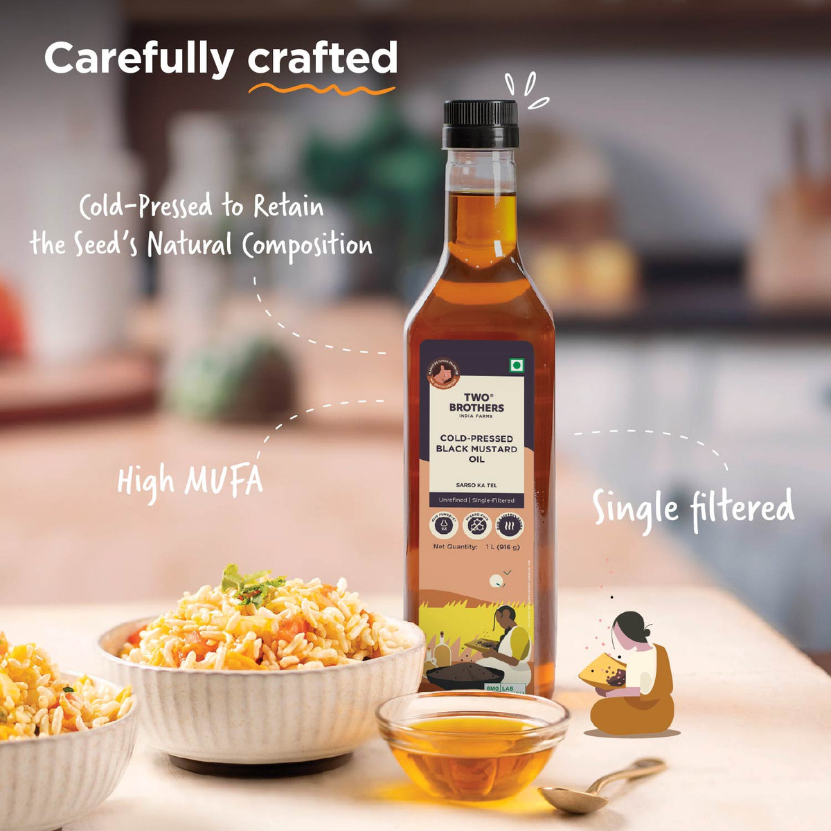 Cold-Pressed Mustard Oil (1 L)