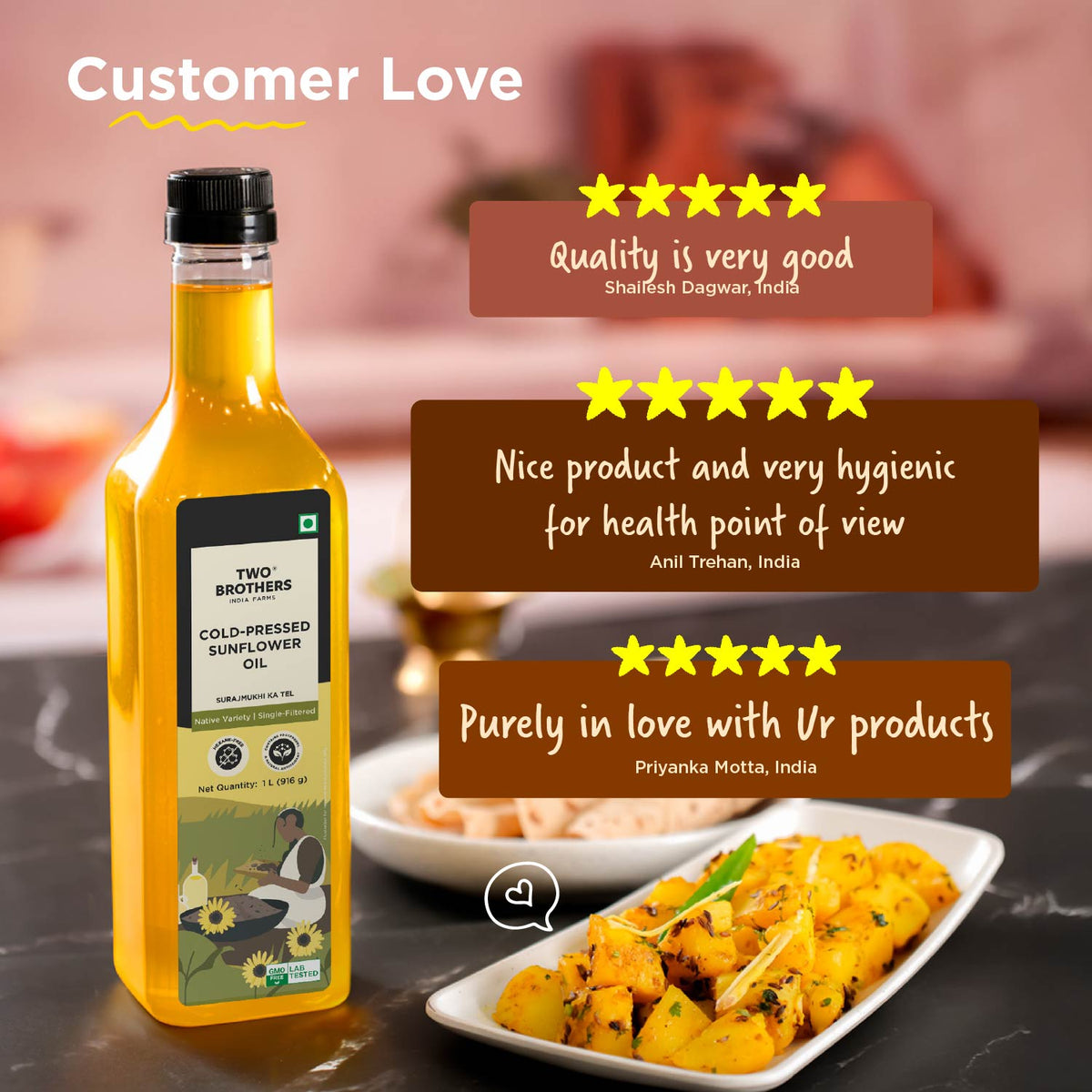 Cold-Pressed Sunflower Oil (1 L)