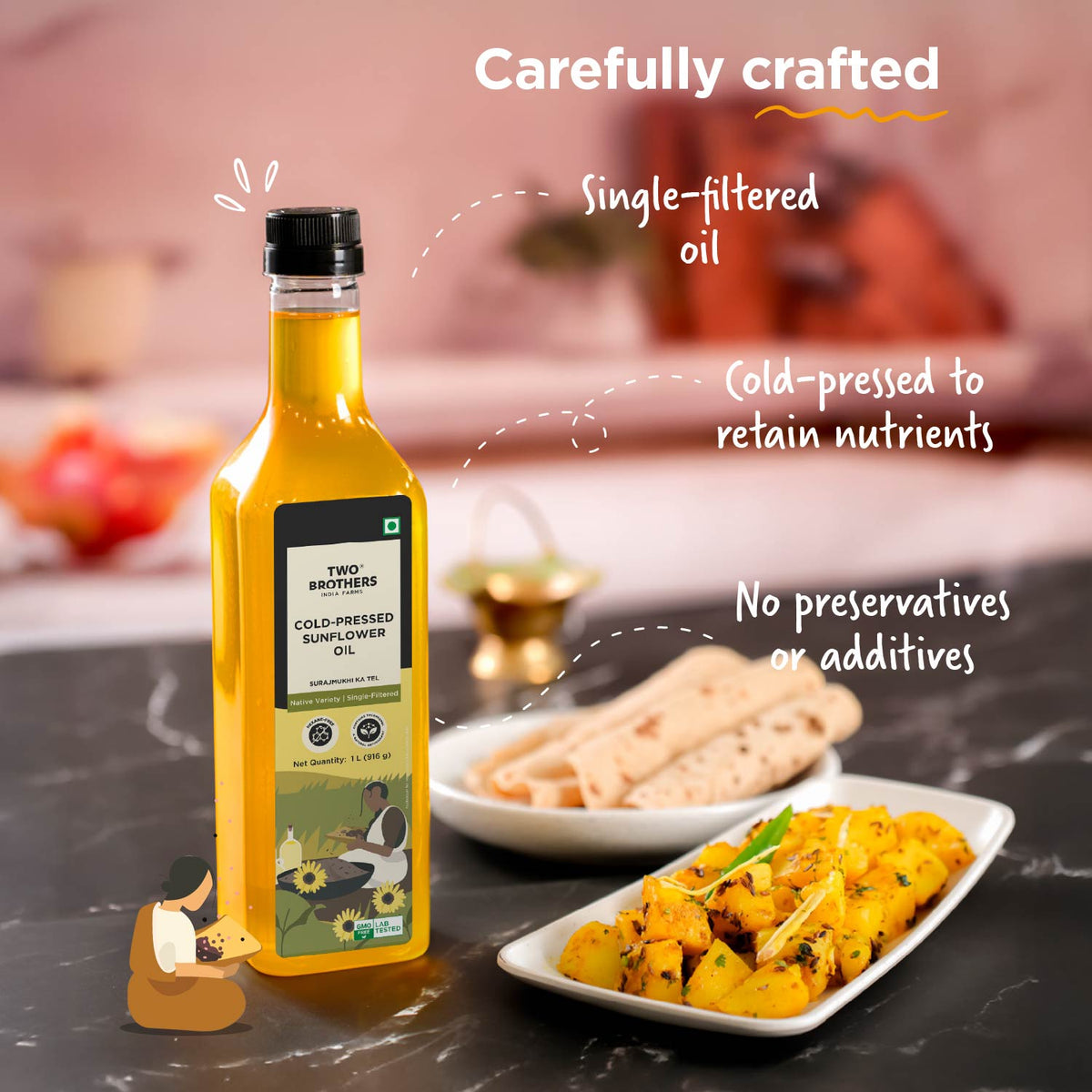 Cold-Pressed Sunflower Oil (1 L)