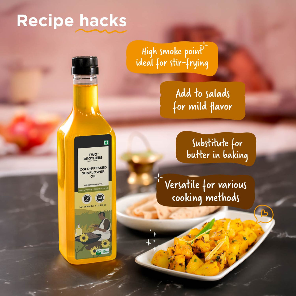 Cold-Pressed Sunflower Oil (1 L)