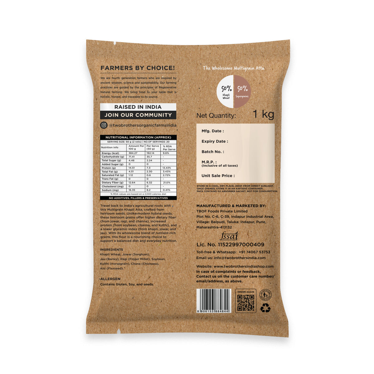 Khapli Multigrain Atta (1 kg)