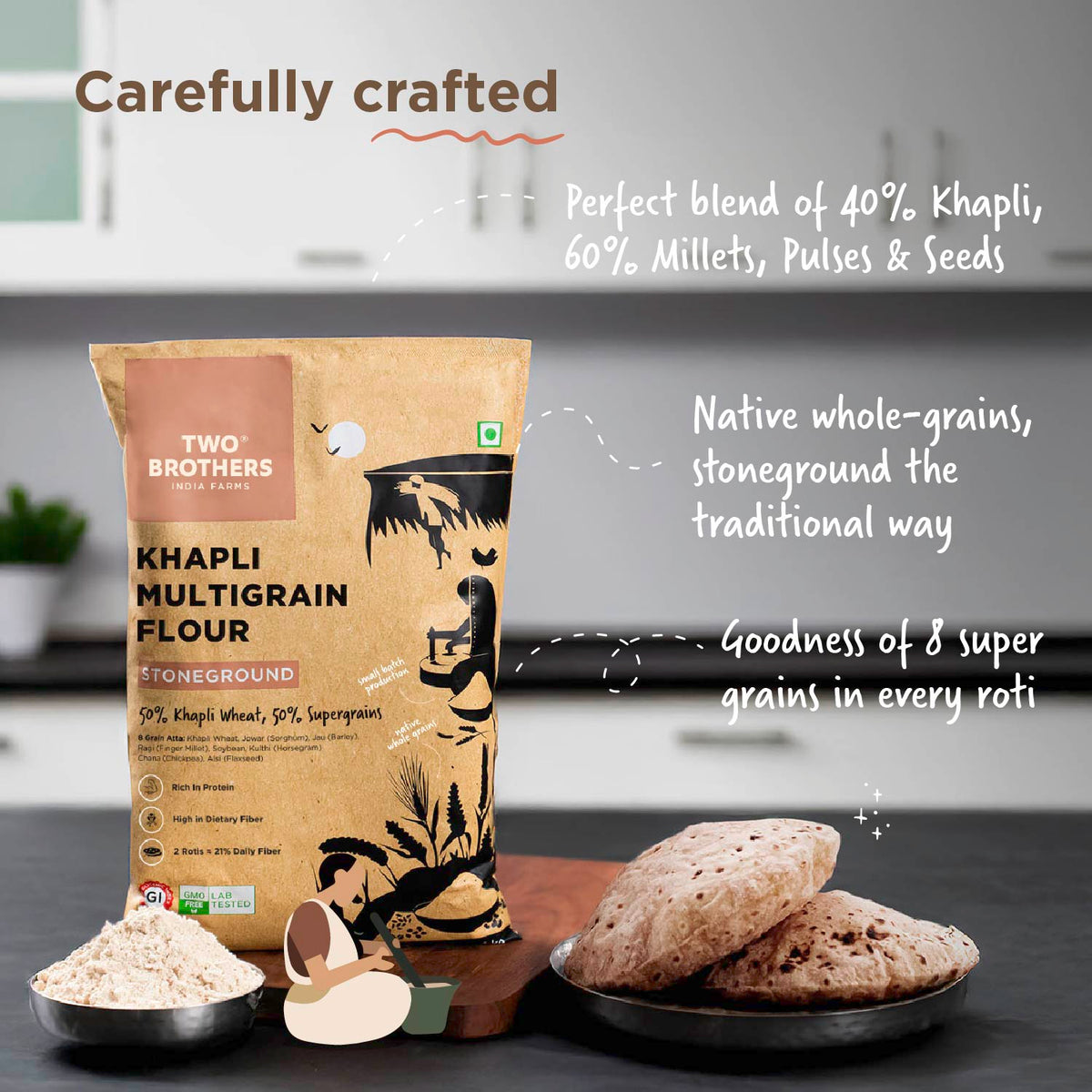 Khapli Multigrain Atta (1 kg)
