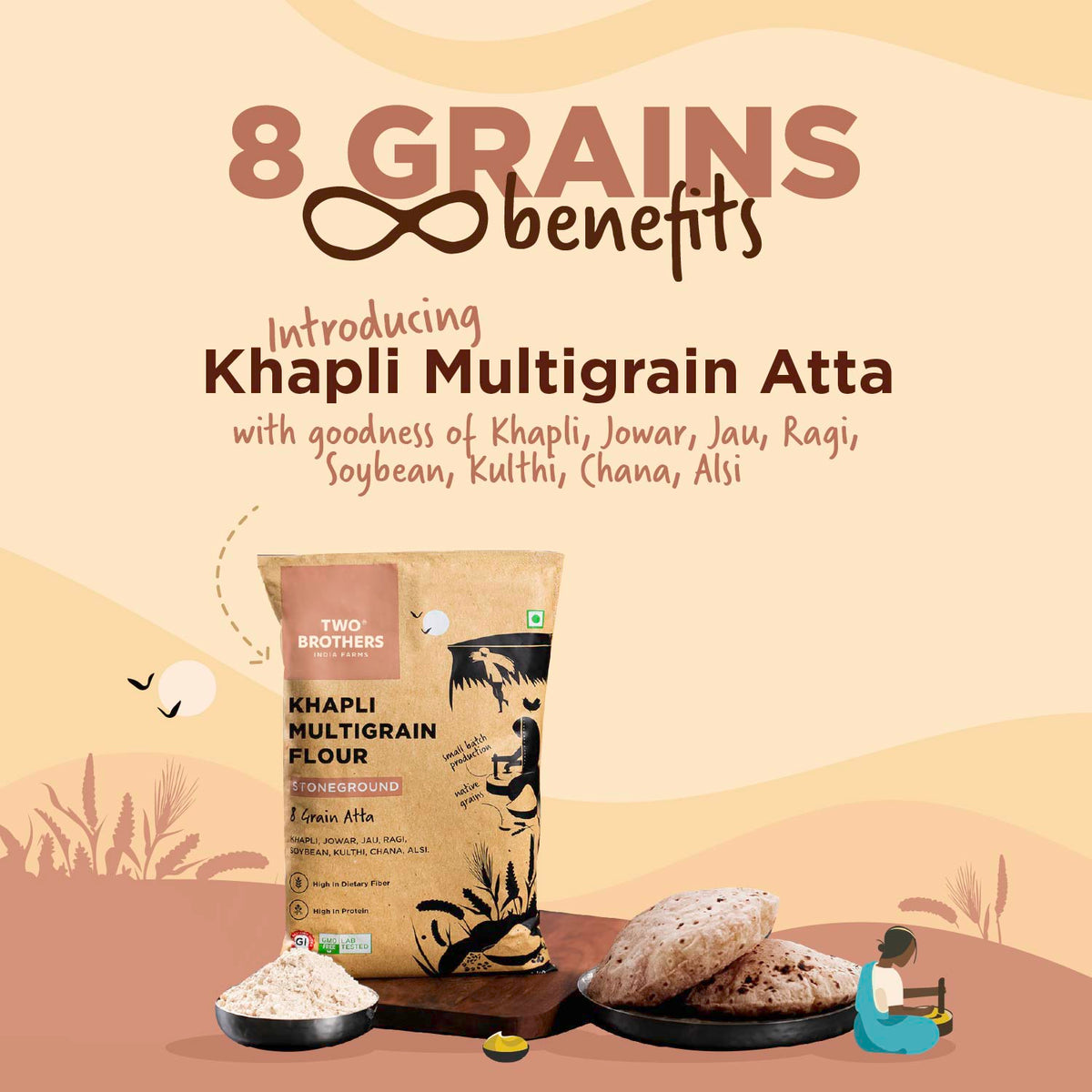 Khapli Multigrain Atta (1 kg)