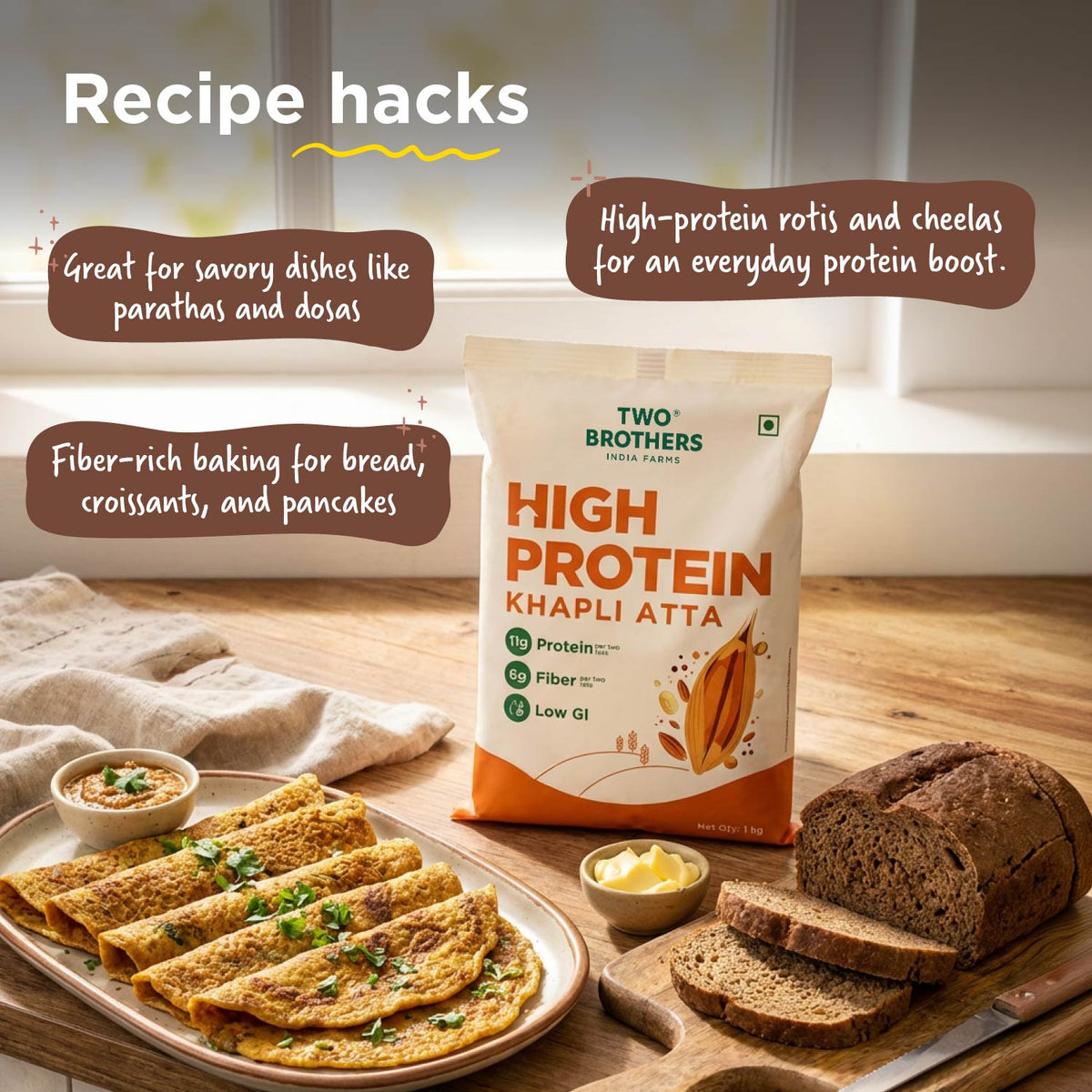 Khapli Protein Atta (1 kg)