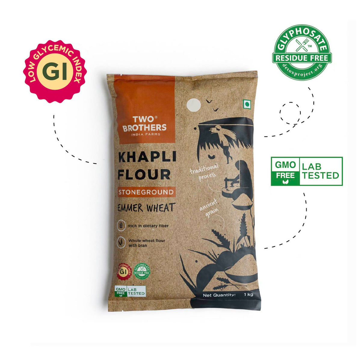 Khapli Wheat Atta (1 kg)