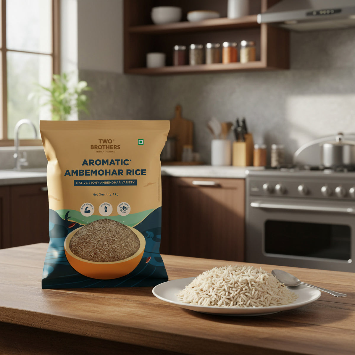 Stony Ambemohar Unpolished Rice (1 kg)